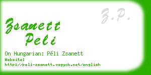 zsanett peli business card