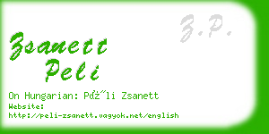 zsanett peli business card